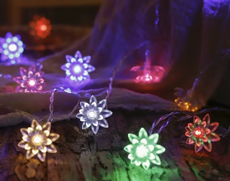 Flower Shaped Lights - Double Petal 10LEDS (Battery)
