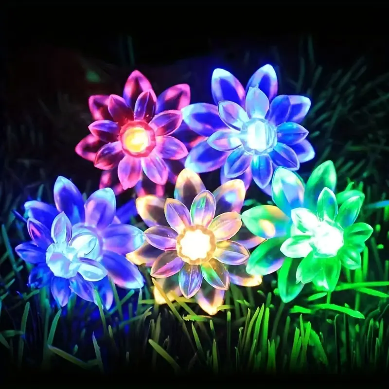 Flower Shaped Lights - Double Petal  50 LEDS (Solar)